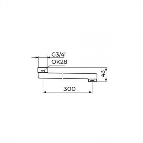 Izliv S 300 - ovalan sa NEOPERL HC PERLATOROM PIS300PIA