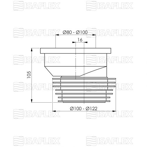 Odliv za wc šolju simplon – ekscentar 20mm ISAFLEX