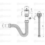 Sifon jednodelne sudopere sa prelivom i priključkom ISAFLEX