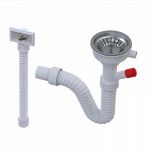 Sifon jednodelne sudopere sa rešetkom Ø115 i prelivom i priključkom