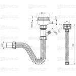 Sifon jednodelne sudopere sa rešetkom Ø115 i prelivom i priključkom