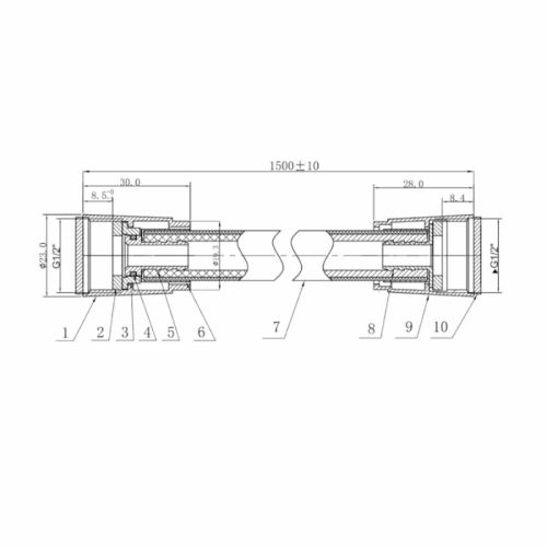 HERZ Tuš Crevo crno a601B 12005B