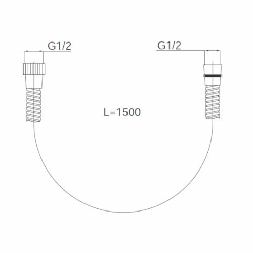 HERZ Tuš crevo hrom a600 12001