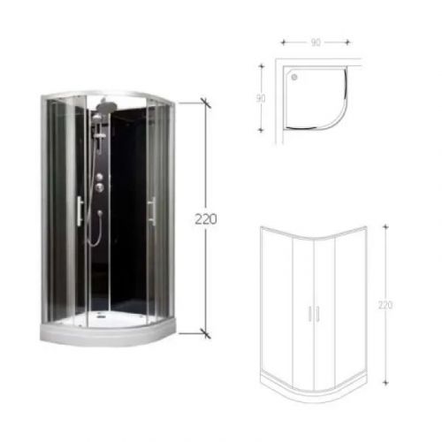  HIDROMASAŽNA tuš kabina BR5101 90×90