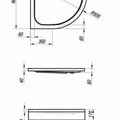ONTEX tuš kada 90x90 - polukružna 755150