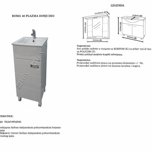 ROMA 40 PLAZMA - donji deo