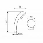 KING Tuš Ručica hrom PTREC2