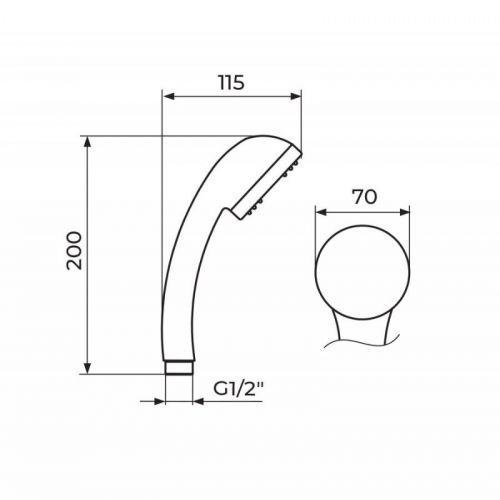 KING Tuš Ručica hrom PTREC2