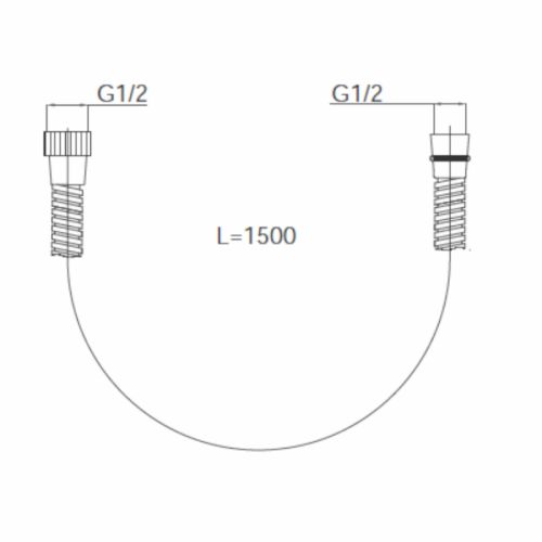 HERZ Tuš Crevo silver a601 12002