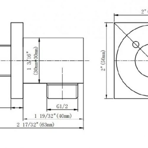 HERZ SQ Zidni Priključak za Tuš 1/2 12214
