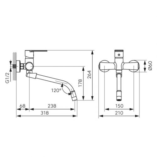 Zidna Baterija sa crnim elastičnim izlivom BAG5FB