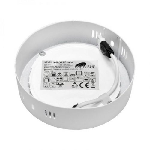 M6NO 6W 3000K beli nadgradni okrugli LED panel
