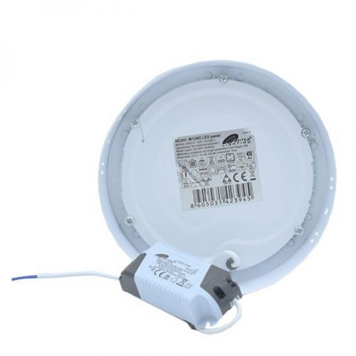 M12NO 12W 3000K beli nadgradni okrugli LED panel
