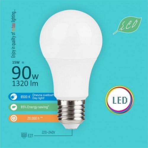 E27 15W A60 6500K LED ECO sijalica 220-240V