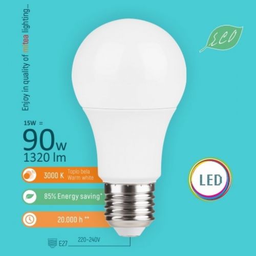 E27 15W A60 3000K LED ECO sijalica 220-240V