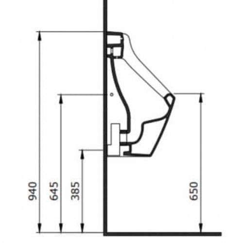 TAORMINA Pisoar Mat Crni