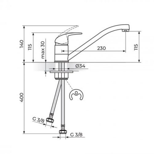 PERLA JP381001 Baterija za Sudoperu
