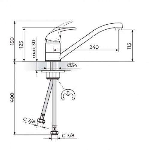 KING J381001 Baterija za Sudoperu