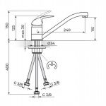 KING J381003 Baterija za Sudoperu - Protočni Bojler