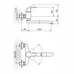 PERLA JP321020 Baterija za Sudoperu - Lavabo Izliv 200mm