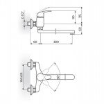 PERLA JP321030 Baterija za Sudoperu - Lavabo izliv 300mm
