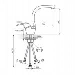 KING J382003 Baterija za Sudoperu - Protočni Bojler izliv 180mm