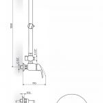 KING J371251 baterija za tuš kadu sa ručnim i usponskim tušem