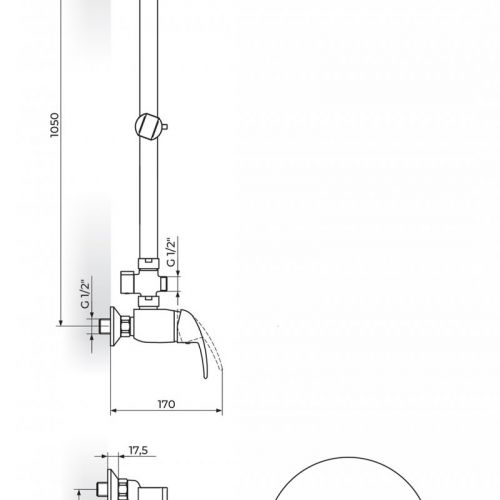 KING J371251 baterija za tuš kadu sa ručnim i usponskim tušem