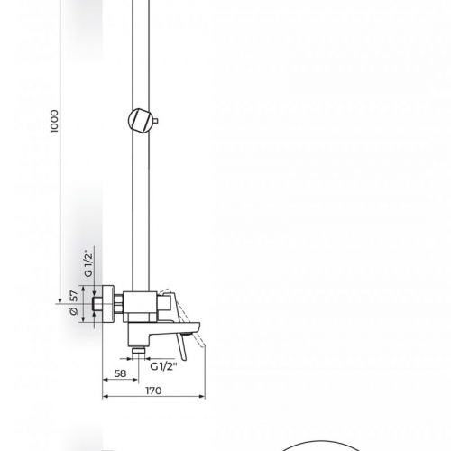 STOLZ 137351W baterija za tuš kadu sa usponskim i ručnim tušem i izlivom - white