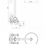 BRONTEE NB12251 baterija za tuš kadusa izlivom usponskim i ručnim tušem