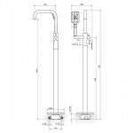 S2 BLACK 233109B stubna baterija za kadu sa ručnim tušem