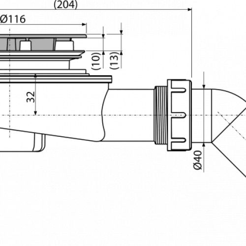 Alcaplast Sifon za tuš kadu, hrom, fi90 A491CR