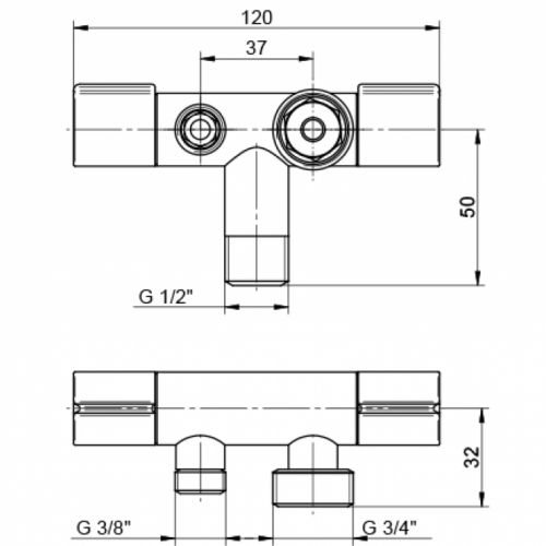 STOLZ UGAONI VENTIL 1/2 SA PRIKLJUCKOM 3/8 X 3/4