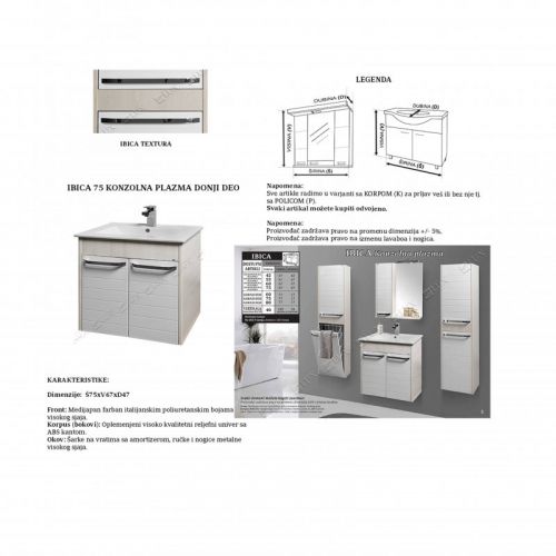 IBICA 75 KONZOLNA PLAZMA - donji deo